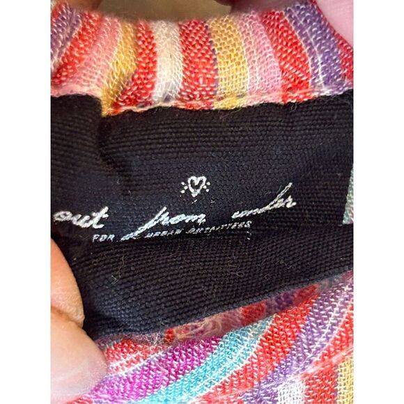 Urban Outfitters Out From Under Jumpsuit Rainbow Striped medium boho festival va - Picture 3 of 9